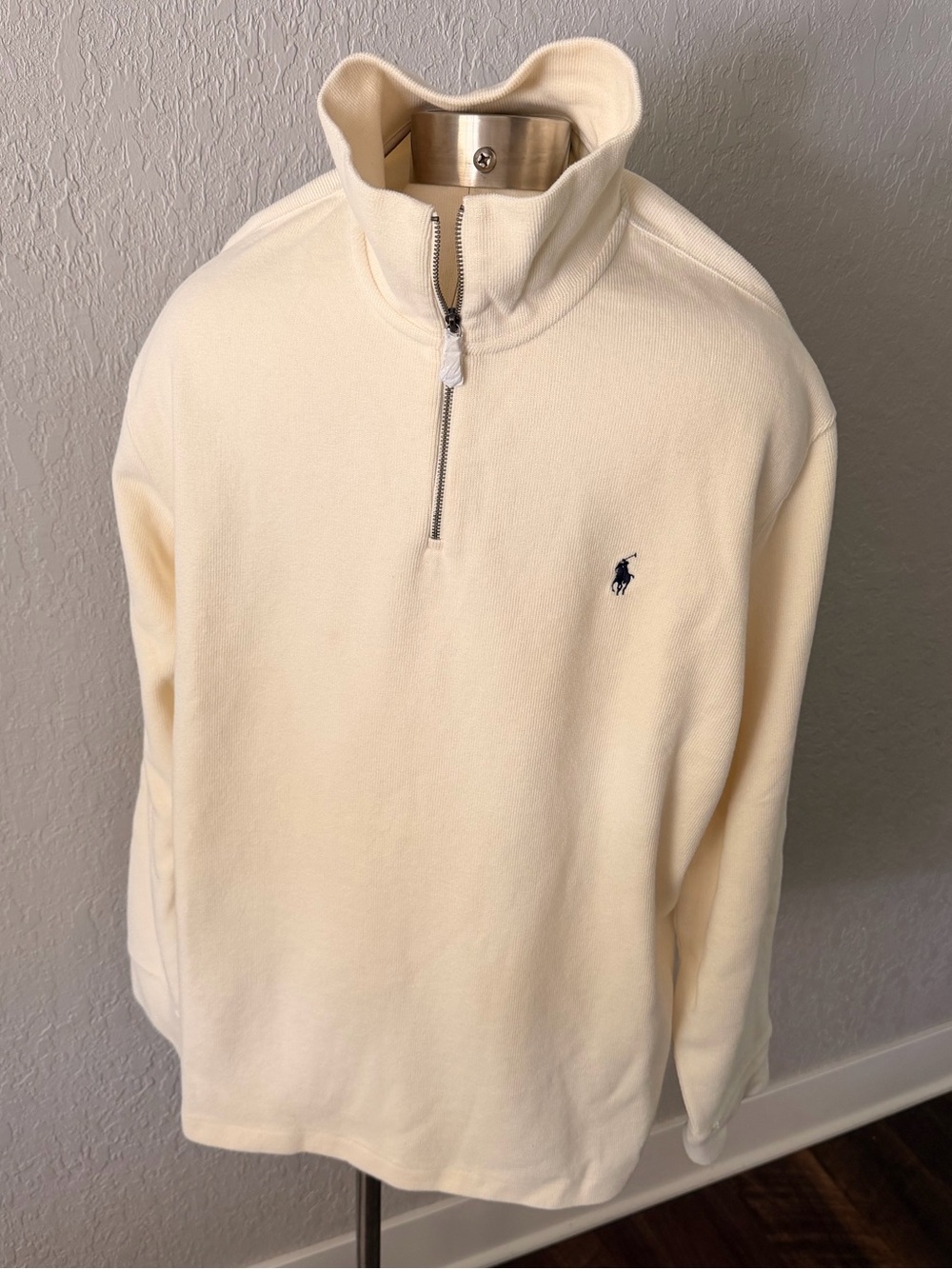 Ralph Lauren Men’s Ivory Half-Zip Mock Neck Sweater